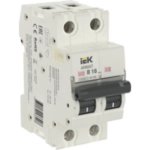 IEK ARMAT Автоматический выключатель M10N 2P B 16А - AR-M10N-2-B016 IEK ARMAT Автоматический выключатель M10N 2P B 16А - AR-M10N-2-B016