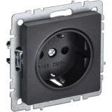 IEK BRITE Розетка 1-местная с заземлением без защитных шторок 16А РС11-1-0-БрЧ черный